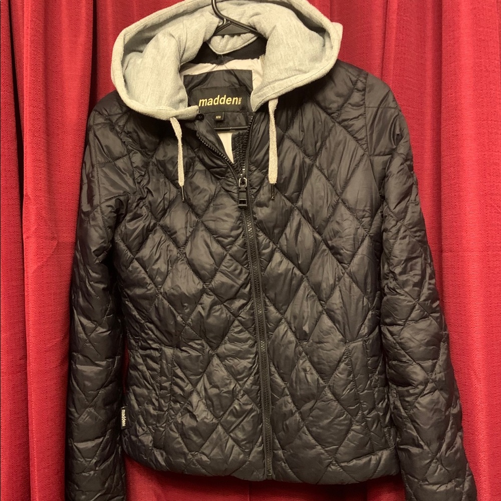 Madden NYC-Black Puffer-Mid-weight Coat-Junior Med